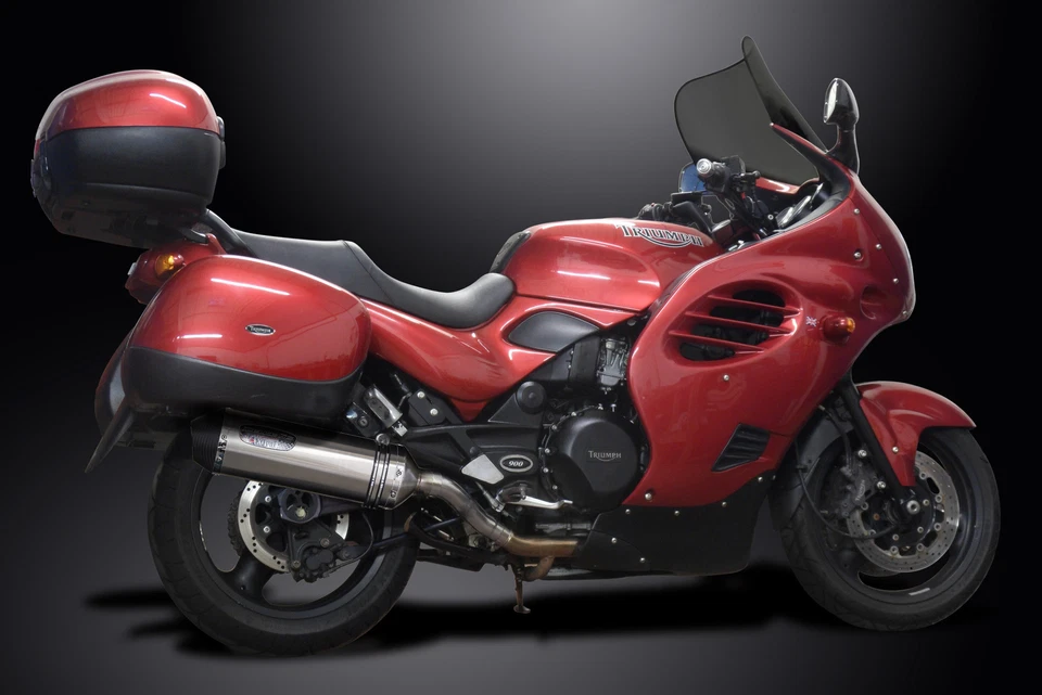 Triumph Trophy 900 1996-2002 Slip On 13.5" X-Oval Stainless Exhaust Muffler Kit - Image 3 of 4