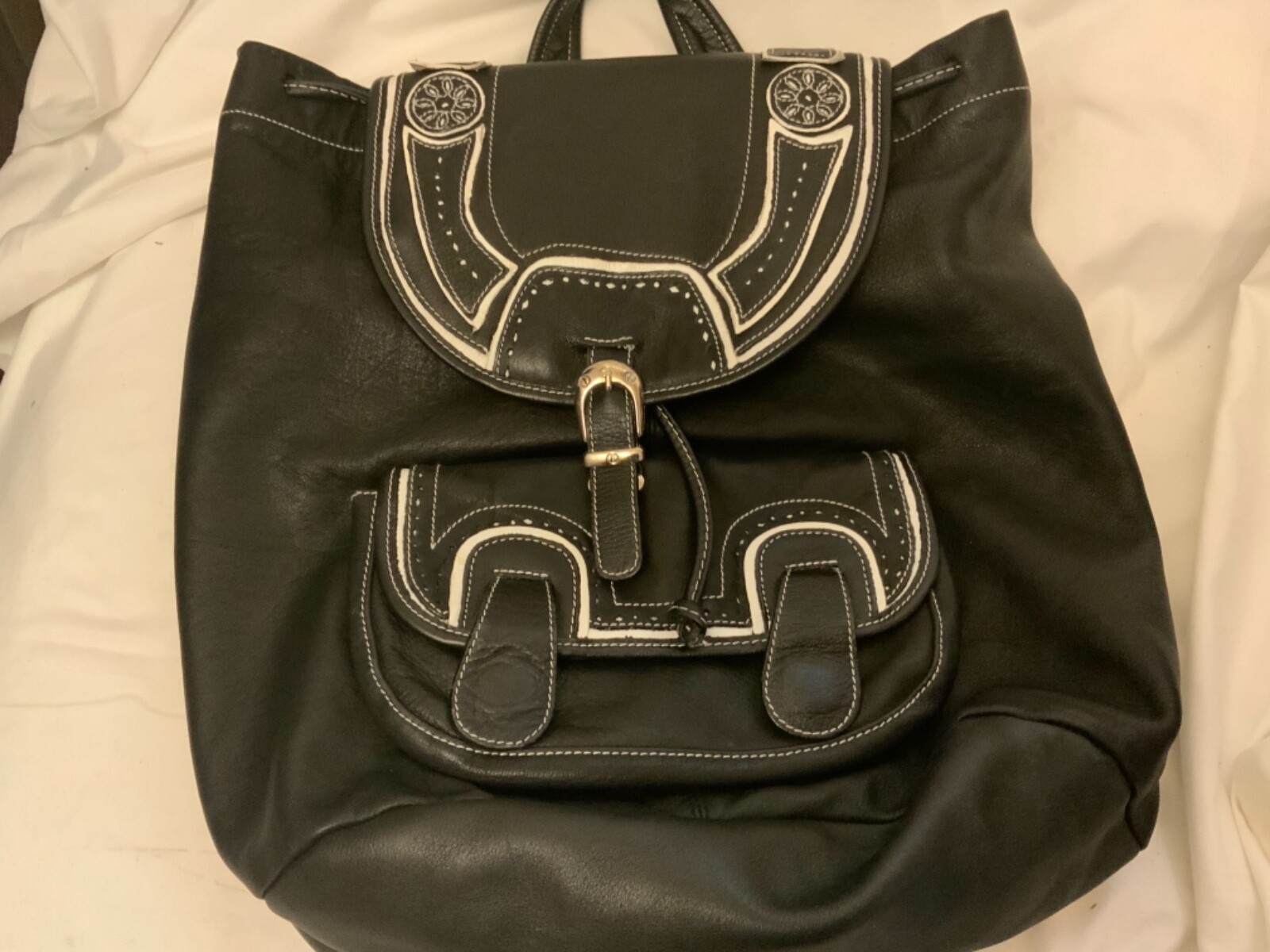 Guess Backpack Black white Drawstring - image 7