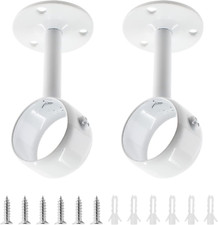 2 Pcs 1-1/4 Inch Curtain Rod Ceiling-Mount Bracket,Stainless Steel Flange Rod Ho