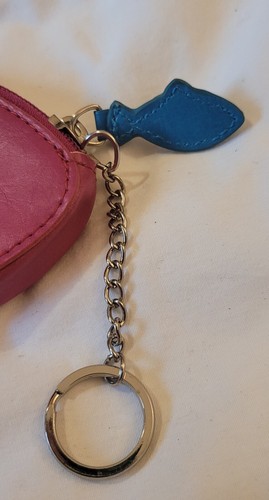 Fish Change Purse Keychain Wristlet Clutch RELIC brand Pink Orange zipper - Picture 6 of 9