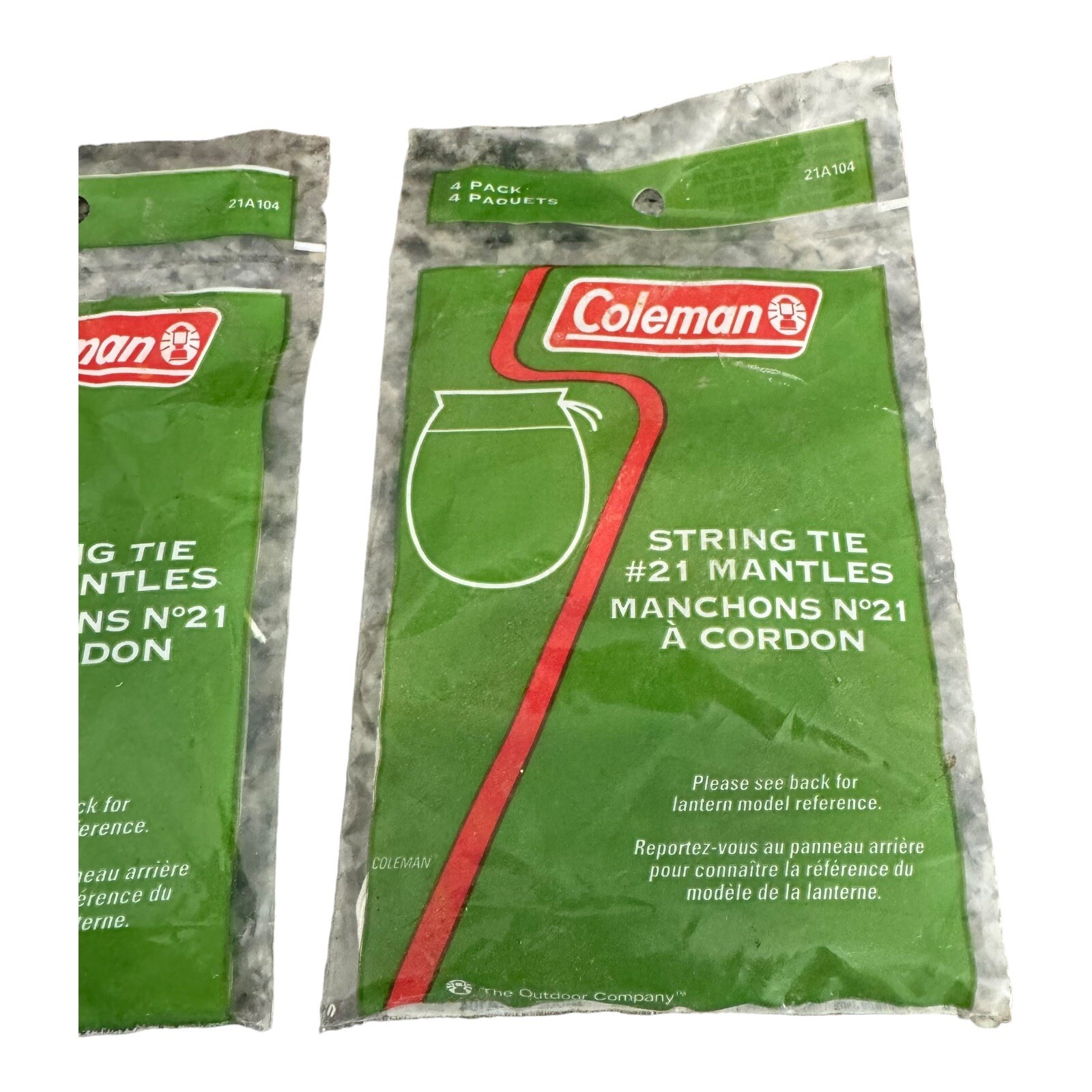 COLEMAN LANTERN MANTLES #21 STRING TIE 2 PACKS OF 4 (8 MANTLES)