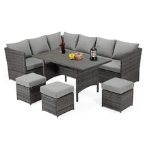 Danrelax 7-Piece Patio Conversation Set Grey