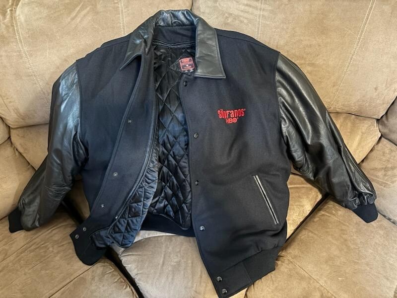 VINTAGE SOPRANOS BOMBER VARSITY JACKET LEATHER, WOOL