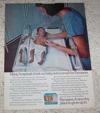 1975 print ad page - Pampers Diapers baby newborn nurse Hospital Procter Gamble