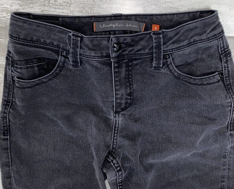 Christopher Blue Vaqueros Mujer, Negro, Pierna Recta Entrepierna, Talla 4 Foto 2 de 4