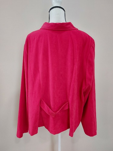 NEW$80/ERIKA WOMAN/RED/BUTTONS/BLAZER/LIKE VELOUR/PLUS 3X/ - Picture 5 of 10
