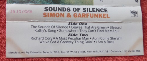 SIMON & GARFUNKEL - CASSETTE TAPE ALBUM - SOUNDS OF SILENCE - 1966 US ISSUE - Picture 7 of 7