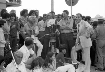 Vittorio Gassman and Dino Risi on the film set 1971 Old Photo
