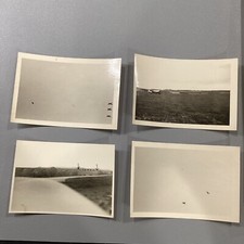 1945 WW2 Original 4 Germany Photo Lot, Bridge w German Retreating Troops, Planes