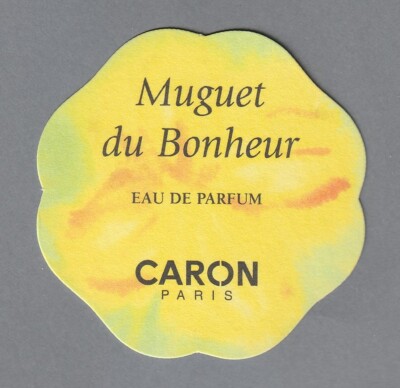 Carte publicitaire - advertising card  - Muguet du Bonheur de Caron recto verso