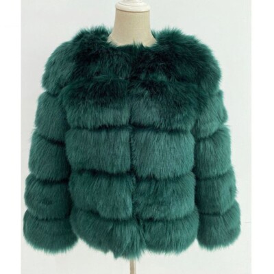 Faux Fur Cropped Jackets For Women Coats Thick Warm Soft Jacket Woman 2024 Long Sleeve Casual Winter Coat In New Outerwear - Foto 4