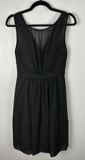 Jenny Yoo Collection Womens Black Chiffon Dress Size 4 High Neck Fit Flare