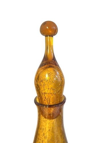 EMPOLI MCM LARGE YELLOW HANDBLOWN ART GLASS LIQUOR DISPENSER - RARE - Picture 13 of 15