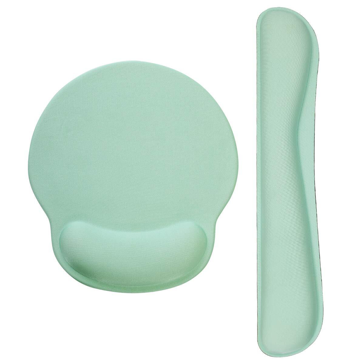 Ergonomic Keyboard Mouse Pad Set with Wrist Support and Anti-Slip Base