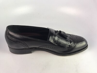Florsheim Black Leather Wingtip Tassel Kiltie Loafers Men display picture 2