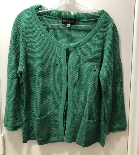Colleen Lopez My Favorite Things Womens Size: L Green Sweater W/Sequins