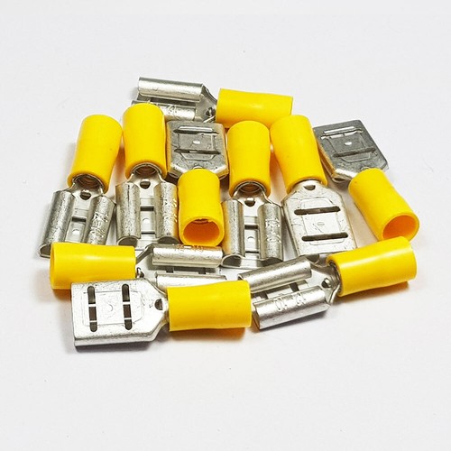 Yellow Insulated Crimp Terminal Connectors Ring Fork Spade Bullet Pin Butt Blade - Picture 2 of 89