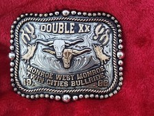 TROPHY BULL RIDING CHAMPIONSHIP RODEO BUCKLE MONROE WEST MONROE LA. 1996 RARE 87