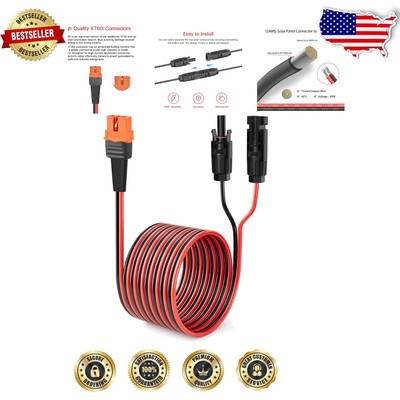 Versatile 75FT Solar to XT60i Adapter Cable with Anti-Reverse Safety Feature