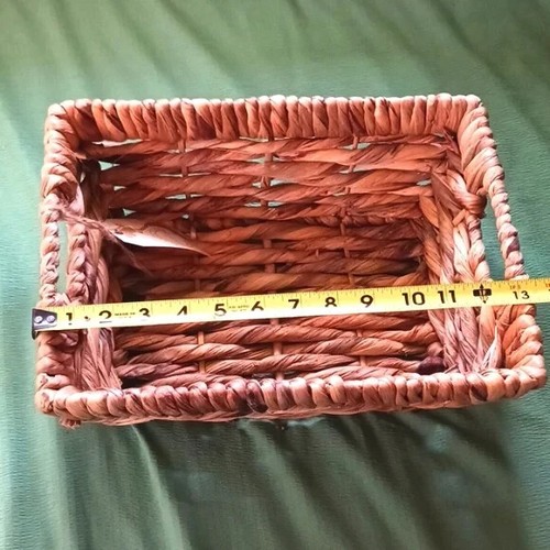 New Handcrafted in Vietnam rectangular Basket with Handles - Picture 8 of 10