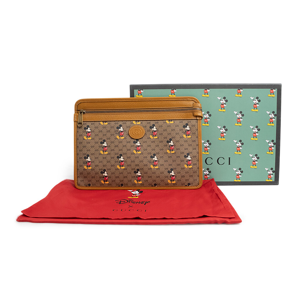 GUCCI Disney collaboration Mickey Clutch mini GG Supreme