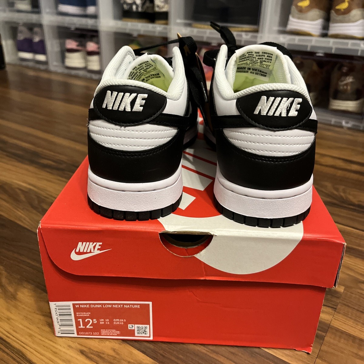 Size 12.5 - Nike Dunk Low Next Nature White Black W | eBay