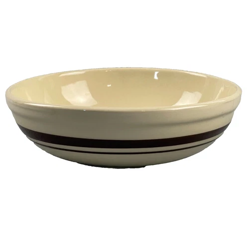 McCoy Pottery 7.5 Inch Bowl Colonial Brown Stripe 1423 Cafe Diner Vintage USA