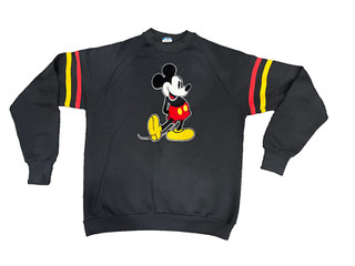Vintage 80’s Disney Character Fashions Mickey Mouse Standing Black Sweatshirt XL