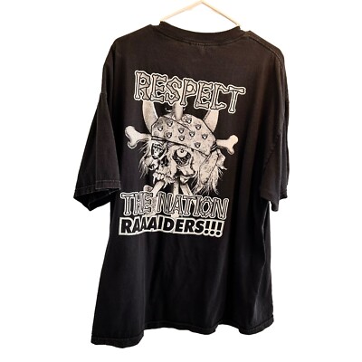 Vtg 90's Oakland Raiders T Shirt Mens 2XL RFL Respect Raider Nation For ...
