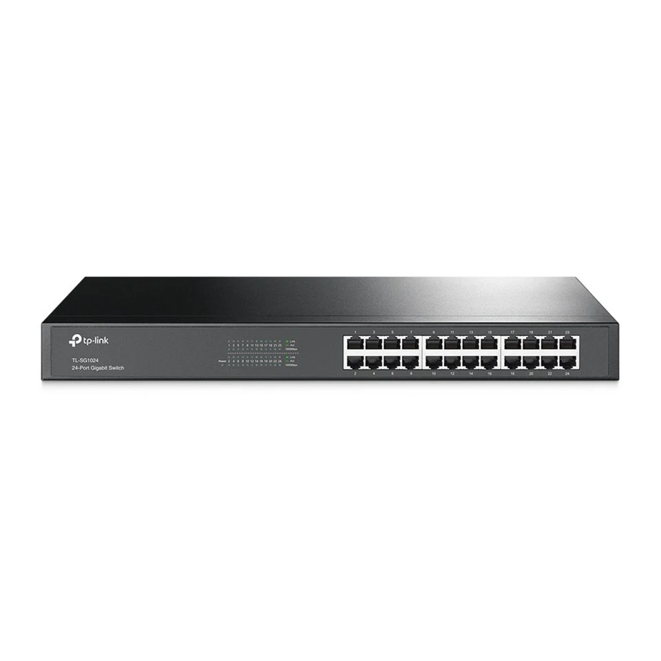 24-Port 10/100/1000Mbps Network LAN Ethernet Gigabit Rackmount Switch PC Laptop - Image 2 of 3