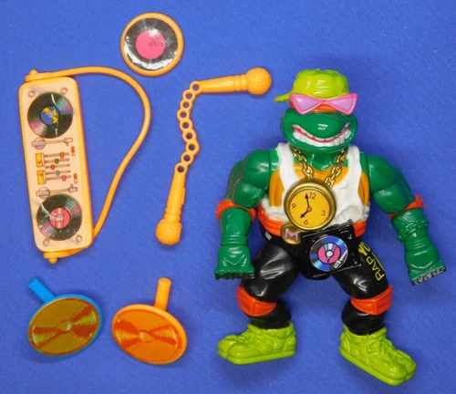 TEENAGE MUTANT NINJA TURTLES RAPPIN' MIKE 1991 COMPLETE PLAYMATES VINTAGE
