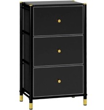 HOMCOM Chest of Drawers with 3 Drawers for Bedroom, Living Room, Black