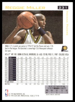 1997-98 Fleer #231 Reggie Miller | eBay