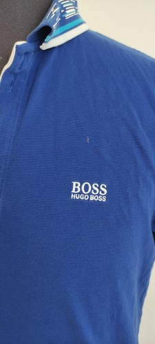 Hugo Boss Mens Casual Short Sleeve Polo Shirt Regular Fit Blue Cotton Size M - Picture 2 of 8