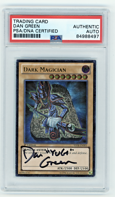 yugioh green card PSA Signed Dan Green Yu-Gi-Oh! Dark Magician Yugi Reloaded YSYR-EN001 1st  ed