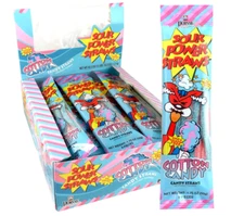 Sour Power Candy Straws, Cotton Candy, 1.75 Ounce (Pack of 24)