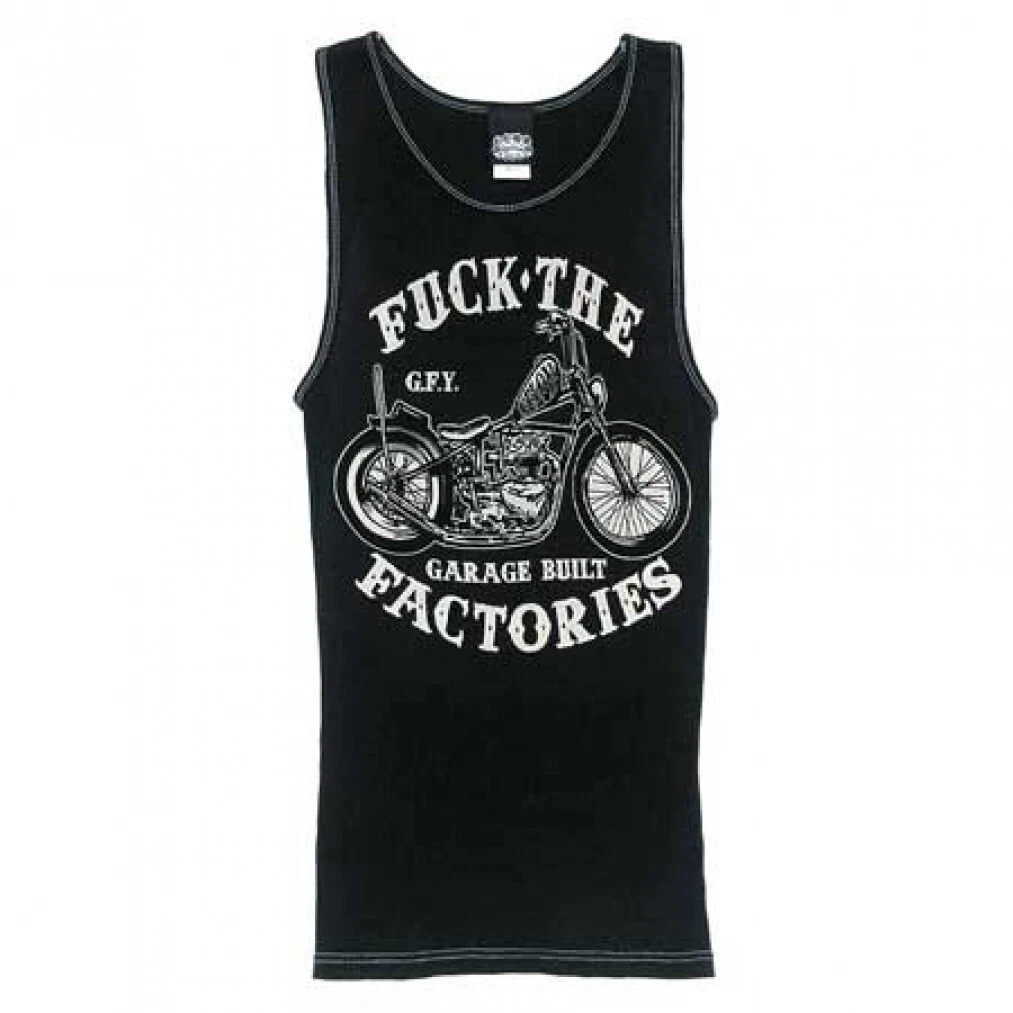 FELON Tank Top Negro, Cuello Redondo, Algodón, Talla S-2XL