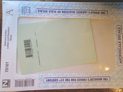 Microscale Decal N #70101 Alphabets - Railroad Gothic - White