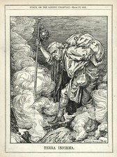 Vintage 1910 PUNCH Cartoon - PM ASQUITH (irony) "TERRA INFIRMA" Travels/Travails