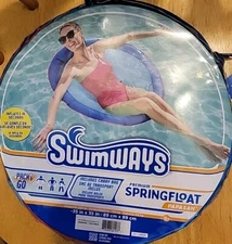 SwimWays Spring Float Papasan Inflatable Pool Float Bag, Under 250 lbs. 15+, NEW