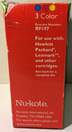 NuKote Ink Jet Cartridge Refill Kit RF197 Open Box 3 Color - Picture 5 of 6