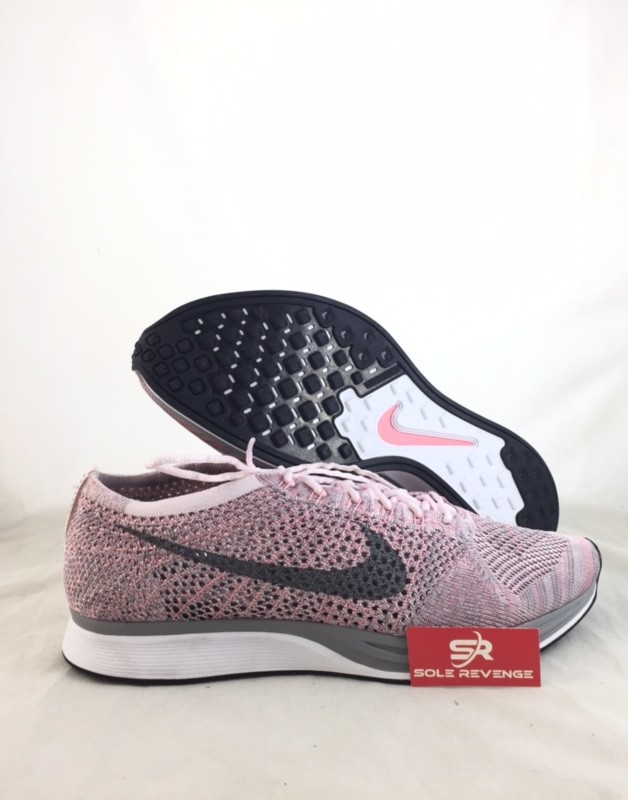 10 NEW Nike Flyknit Racer Running shoes STRAWBERRY Pearl Pink Grey 526628-604 10 NEW Nike Flyknit Racer Running shoes STRAWBERRY Pearl Pink Grey 526628-604