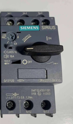Disjoncteur Siemens 3RV1011-0KA10 - Taille S00 0.9-1.25A - Occasion Fonctionnel
