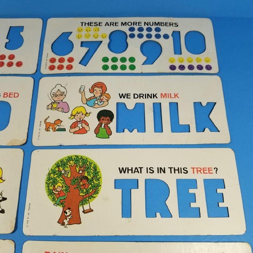 10 Vintage 1972 Fisher Price School Days Desk Replacement Cards Stencils Lot Set - Picture 3 of 5