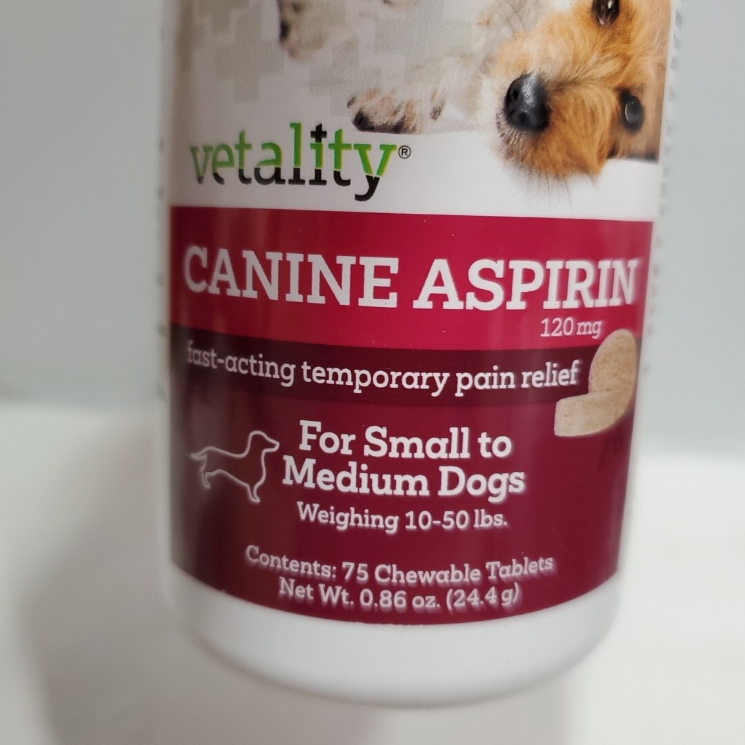 Vetality Canine Aspirin Chewable Tablets Dogs 75 Chewable Tablets