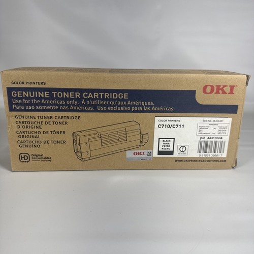 OKI Genuine C710 C711 Black Toner 44318604 OEM Original Okidata NEW SEALED BOX - 第 1/2 張圖片