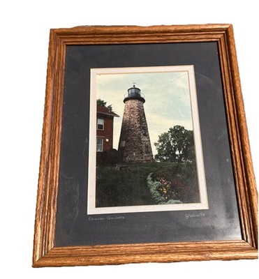 Framed/ Matted/ Signed Genesee Charlotte  Lighthouse Art Photograph JPalmer 1992