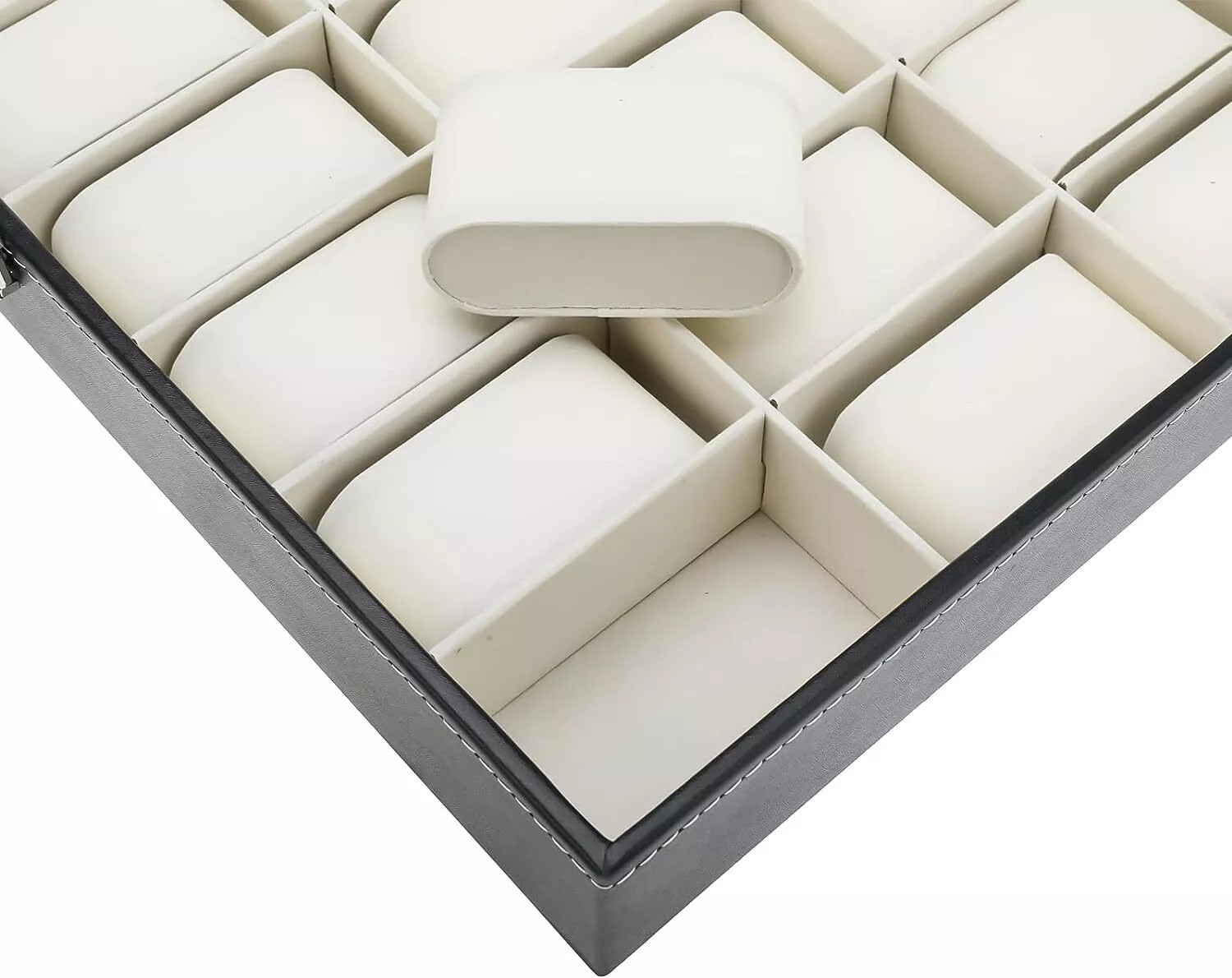 24 Slots Watch Box PU Leather Watch Case Organizer Watch Display Case Lockable