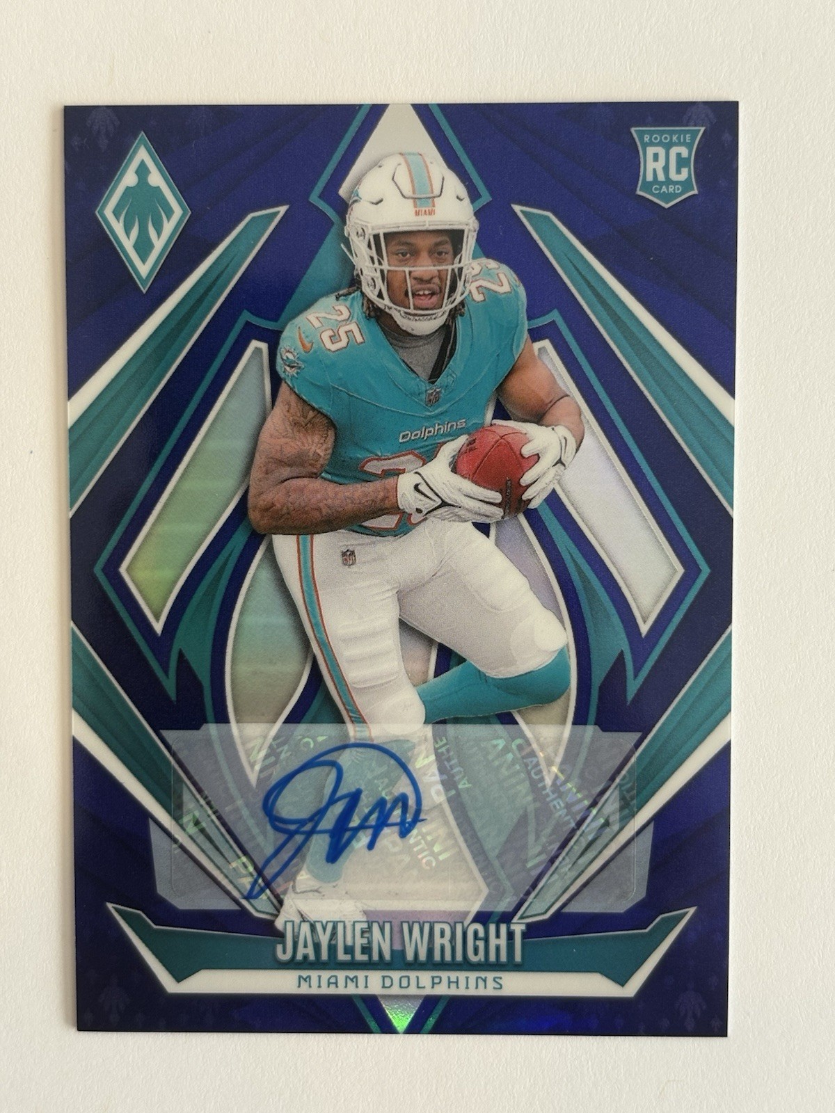 2024 Phoenix Football JAYLEN WRIGHT Rookie Auto Blue /49 #199 Dolphins RC