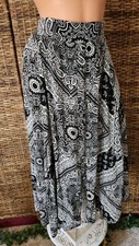 Black Bandana Print Faux Button Up Business Work A-line Skirt Torrid Plus Sz 3